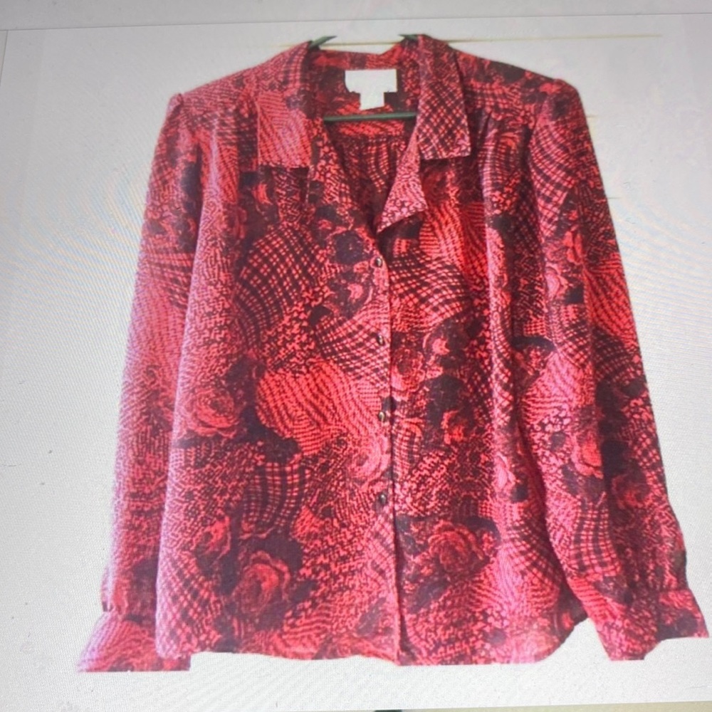 Vintage blouse semi sheer Shapely size Large